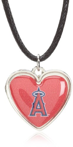 MLB Los Angeles Angels Crystal Heart Reversible Necklace