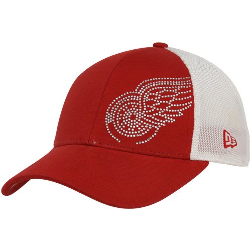 New Era Detroit Red Wings Youth Girls Red-White Jr. Jersey Shimmer Mesh Back Adjustable Hat