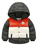 (トヨベイ)Toyobuy 厚手 子供 中綿 コート キッズ ブルゾン フード付き ベビー ジャケット 男の子 女の子 防寒防風 黒 140