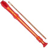 Ravel PR19CRD Transparent Recorder with Cleaning Rod and Bag, Red