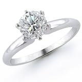 14K 1.00 Carat Round Cut Solitaire Diamond Engagement Ring (G-H ; SI1-2)