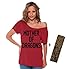 Awkwardstyles Women's Mother Of Dragons Off Shoulder Tops T-shirt B + Bookmark