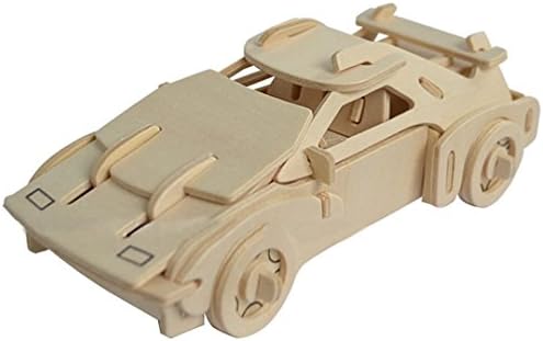3-D Wooden Puzzle Simulation Model - Ferrari Car