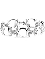 14k White Gold Diamond XOXO Bracelet 19.7g(1 1/2Cttw, VS Clarity, F Color)