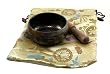 Tibetan Buddhist Singing Bowl with Ivory Bag Gift Set