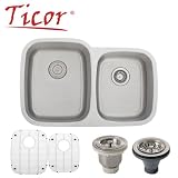 Undermount 16 Gauge Stainless Steel Double-Bowl Kitchen Sink