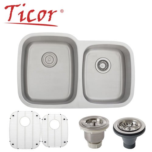 Undermount 16 Gauge Stainless Steel Double-Bowl Kitchen Sink