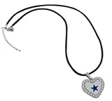 NFL Dallas Cowboys Reversible Crystal Heart Pendant with Silk Cord