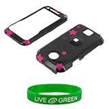 Magenta Shimmering Stars Design Snap On Hard Case for Motorola Rival A455 Phone, Verizon Wireless