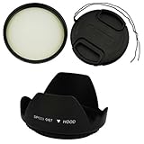 GTMax 67mm Flower Tulip Lens Hood + Multi Coat UV Protection Glass Filter + ....