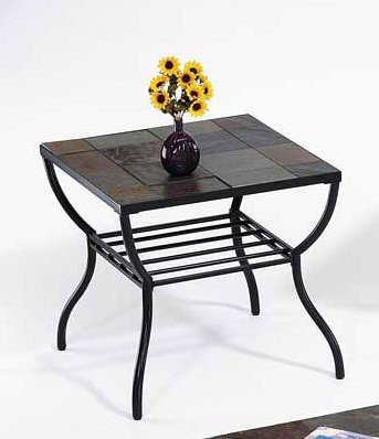Stone Top End Table