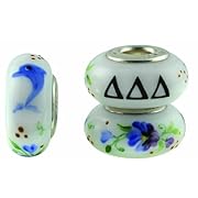 Delta Delta Delta Sorority Hand Painted Fenton Glass Bead