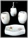 4 Piece Ivory Sea Shell Nautical Bathroom Accessory Set