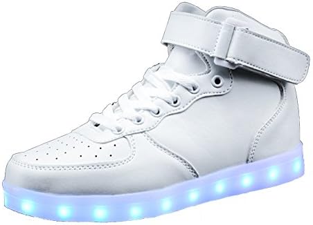 Women Men Unisex High Top USB Charging LED Shoes Flashing Sneakers Sports Shoe for Valentine's Day-US9.5