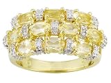 1.60CTW CITRINE WITH DIAMOND ACCENT 18KT OVER STERLING SILVER RING