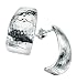 Elements Sterling Silver Ladies E3025 Hammered Half Hoop Earrings