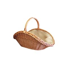Kamino-Flam 339456 Kaminholzkorb  gesch�lte Weide mit Jute, 65 x 40 x 40 cm