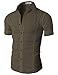 H2H Mens Casual Slim Fit Wrinkle Free Short Sleeve Dress Shirts Of Various Color