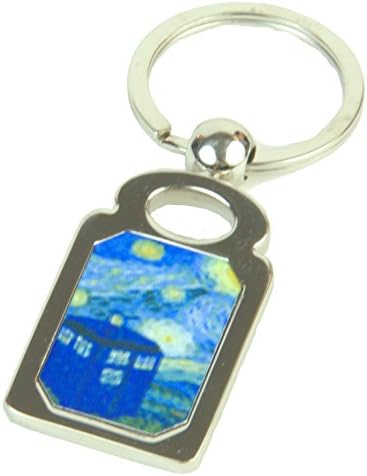 Doctor Who Keyring Starry Night Key Chain, Van Gogh with Tardis