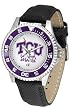Texas Christian Horned Frogs Suntime Competitor Poly/Leather Band Watch - NCAA College Athletics