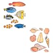 Instant Murals 7 Tropical Fish Under Sea Wall Transfers and 8 Seashell Wall Transfers