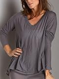 Wilt Intimates Crop Boyfriend Long Sleeve Top Ash