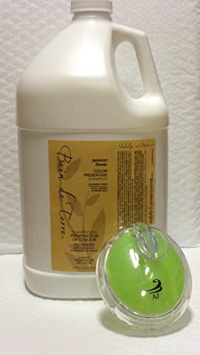 Bain De Terre Passion Flower Color Shampoo, 128 Fluid Ounce and AJ Professional Shampoo Brush Bundle