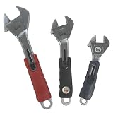 Simple Grip PK3-1210080000 3-Pack Adjustable Wrench Set: One 8", one 10", and one 12" sliding adjustable wrench.
