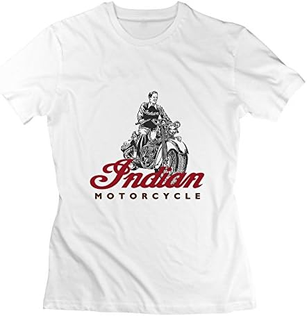 Womens O-Neck Indian Motorcycle 1 Tee Shirts M White