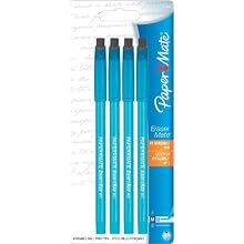 Paper Mate Erasermate Stick Medium Tip Ballpoint Pens, 4 Blue Ink Pens (3154458PP)
