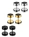 Jstyle Jewelry Stainless Steel Stud Earrings for Men Women Cool Ear Piercing Plugs Carbon Fiber 18G