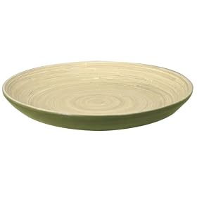 Precidio Bamboo Salad Plates, Set of 4, Olive Green by Precidio Inc.