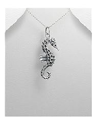 Seahorse Pendant Necklace In 92.5 Sterling Silver