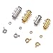 Pandahall 2-3 Strand Brass Magnetic Slide Lock with 40pcs Brass Close but Unsoldered Jump Rings and 20pcs Brass Spring Ring Clasps for Bracelet Necklace Jewelry Making (Silver &Golden)