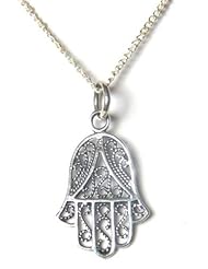 DECORUM JEWELLERY Beautifully Detailed Hand of God Pendant on 45cm Curb chain. Made with solid sterling silver.