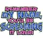 Remember My Name, You'll Be Screaming It Later T-shirt, Hilarious T-shirts, Funny shirts, Medium, White