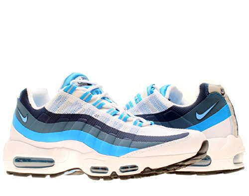 Nike Air Max 95 No Sew Mens Running Shoes 616190-101 White University Blue-Photo Blue 8.5 M US