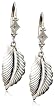 14k White Gold Diamond Leaf Lever Back Earrings (.01 cttw, J Color, I2 Clarity)