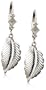 14k White Gold Diamond Leaf Lever Back Earrings (.01 cttw, J Color, I2 Clarity)