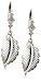 14k White Gold Diamond Leaf Leverback Earrings (.01 cttw, J Color, I2 Clarity)