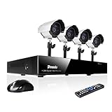 Zmodo 4CH H.264 Security Surveillance DVR Camera System & 4 Outdoor Night Vision Weatherproof Surveillance Cameras and No Hard Drive