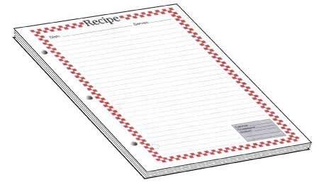 Recipe keeper refill pages