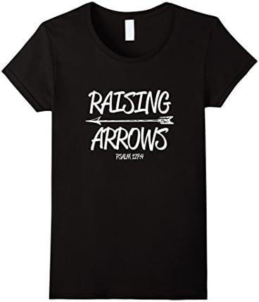 Women's Raising Arrows T-Shirt Christian Bible Verse Psalm Men Women Medium Black