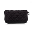 Olive N Figs Quilted Microfiber Zip-Around Wallet - Black
