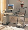 Metal Computer Desk With Three Side Shelves