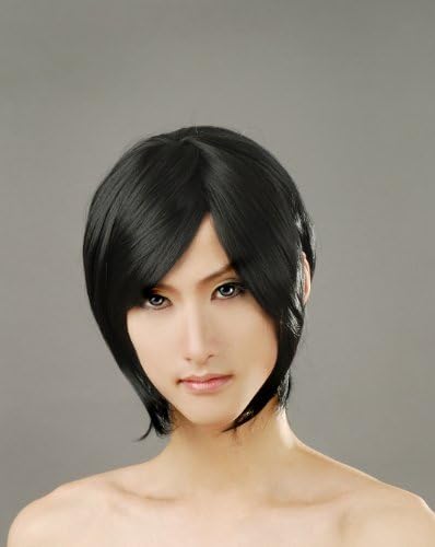 Bleach Rukia, Kuran Kaname, Lucifer Short Black Cosplay Wig Heat Resistance Anime Show & Party & Performance Hair Full Wigs + Free Cap
