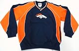 NFL Team Apparel Denver Broncos Orange and Blue Pullover Windbreaker Size Large