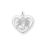 Sterling Silver Disney Tigger Heart Charm