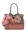 Juicy Couture Velour Flower Daydreamer Bag Tote Pink Powder