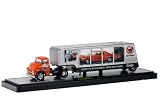 M2 Machines 1:64 scale Auto-Hauler Long Hauler '57 Dodge COE with 70' Super Bee Enclosed in Windowed Trailer